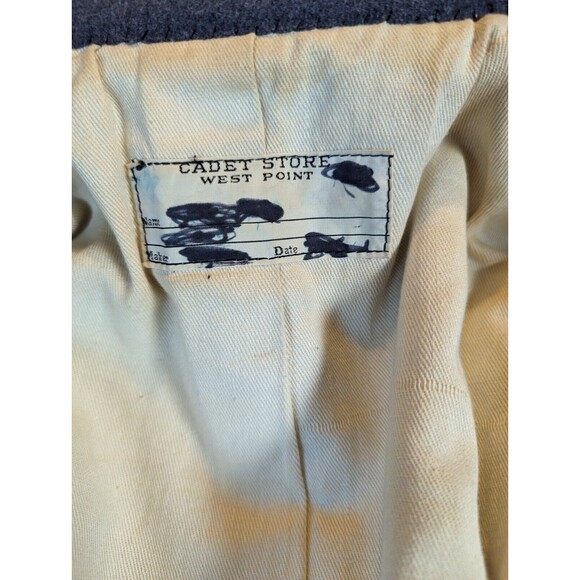 1950s West Point Academy Cadet Wool Coat Jacket Military Gray Gold Buttons Small - Picture 9 of 16